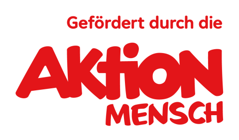 Logo mit rotem Schriftzug "Gefördert durch die Aktion Mensch"