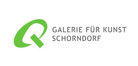 Logo der Q Galerie bestehend dem Buchstaben Q in grün und dem Schriftzug "Galerie für Kunst Schorndorf"